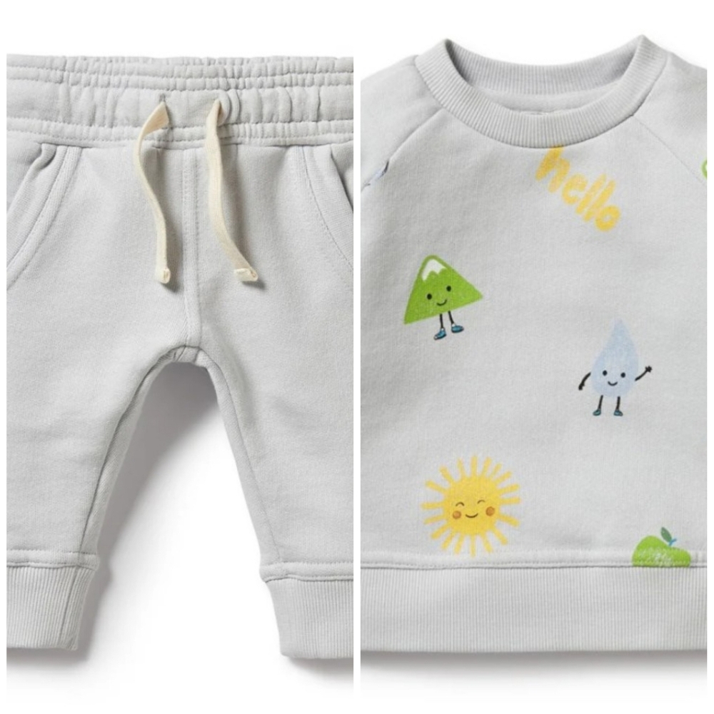 Organic Wilson & Frenchy Bluebell Terry Sweatsuit ~ Sz 0-3 mo